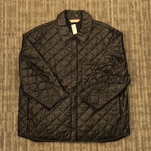 Banana Republic Black Quilted Shirt Jacket